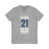 Palmieri 21 New York Hockey Blue Vertical Design Unisex V-Neck Tee