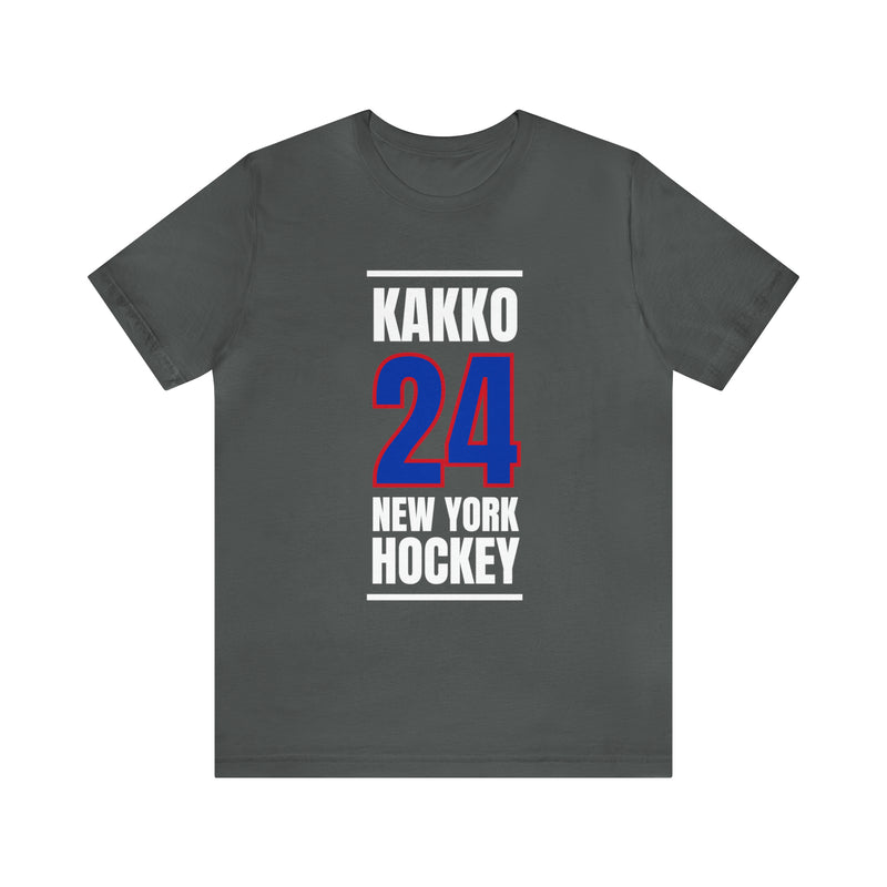 Kakko 24 New York Hockey Royal Blue Vertical Design Unisex T-Shirt