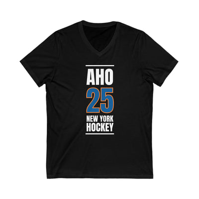 Aho 25 New York Hockey Blue Vertical Design Unisex V-Neck Tee