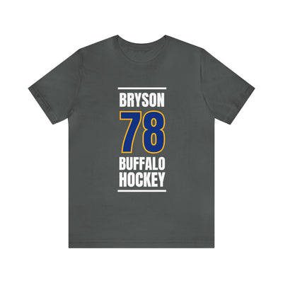 Bryson 78 Buffalo Hockey Royal Blue Vertical Design Unisex T-Shirt