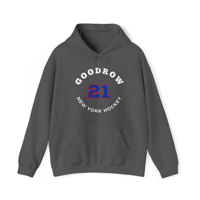 Goodrow 21 New York Hockey Number Arch Design Unisex Hooded Sweatshirt