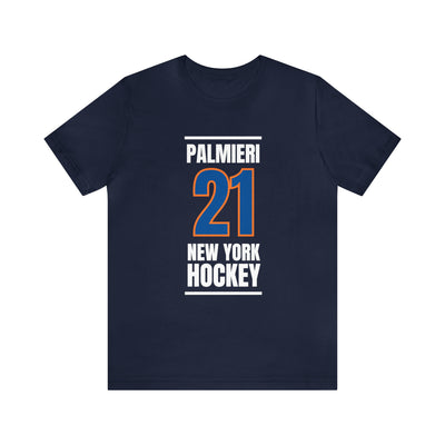 Palmieri 21 New York Hockey Blue Vertical Design Unisex T-Shirt