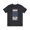 Cizikas 53 New York Hockey Blue Vertical Design Unisex T-Shirt