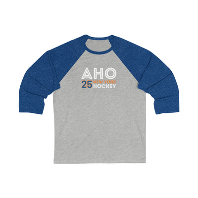 Aho 25 New York Hockey Grafitti Wall Design Unisex Tri-Blend 3/4 Sleeve Raglan Baseball Shirt