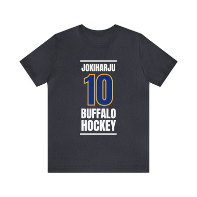 Jokiharju 10 Buffalo Hockey Royal Blue Vertical Design Unisex T-Shirt