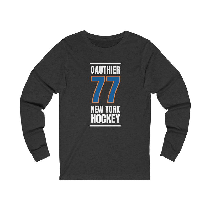 Gauthier 77 New York Hockey Blue Vertical Design Unisex Jersey Long Sleeve Shirt