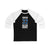 Johnston 32 New York Hockey Blue Vertical Design Unisex Tri-Blend 3/4 Sleeve Raglan Baseball Shirt