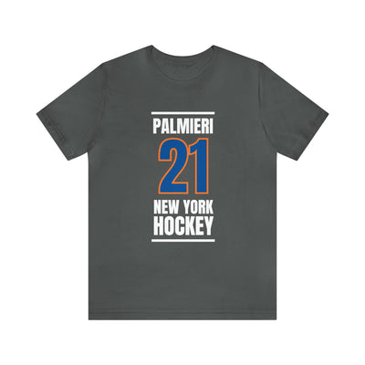 Palmieri 21 New York Hockey Blue Vertical Design Unisex T-Shirt