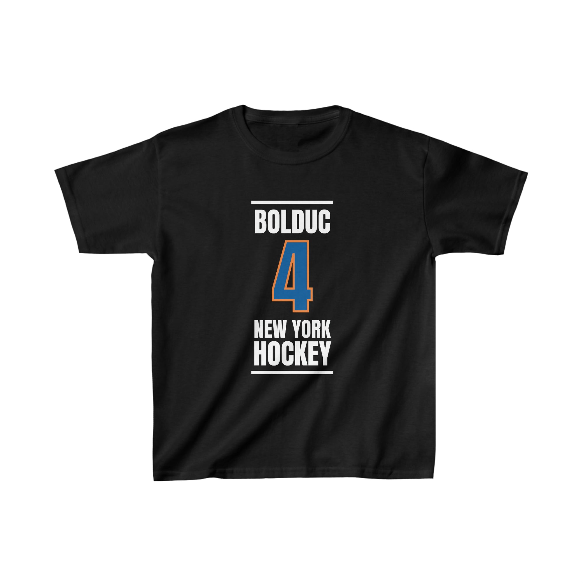 Bolduc 4 New York Hockey Blue Vertical Design Kids Tee