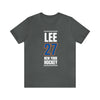 Lee 27 New York Hockey Blue Vertical Design Unisex T-Shirt