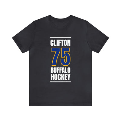 Clifton 75 Buffalo Hockey Royal Blue Vertical Design Unisex T-Shirt