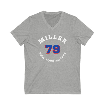 Miller 79 New York Hockey Number Arch Design Unisex V-Neck Tee