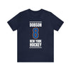 Dobson 8 New York Hockey Blue Vertical Design Unisex T-Shirt