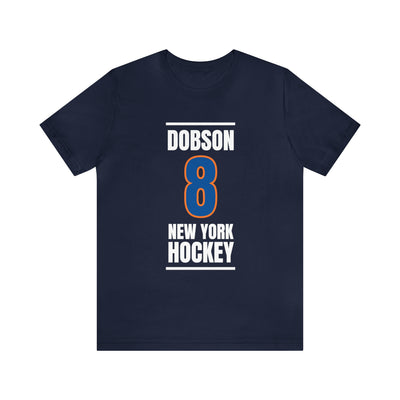 Dobson 8 New York Hockey Blue Vertical Design Unisex T-Shirt