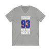 Zibanejad 93 New York Hockey Royal Blue Vertical Design Unisex V-Neck Tee