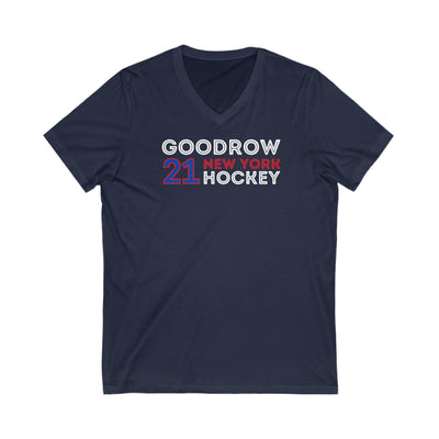 Goodrow 21 New York Hockey Grafitti Wall Design Unisex V-Neck Tee