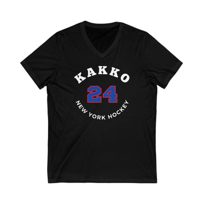 Kakko 24 New York Hockey Number Arch Design Unisex V-Neck Tee