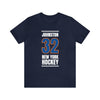 Johnston 32 New York Hockey Blue Vertical Design Unisex T-Shirt