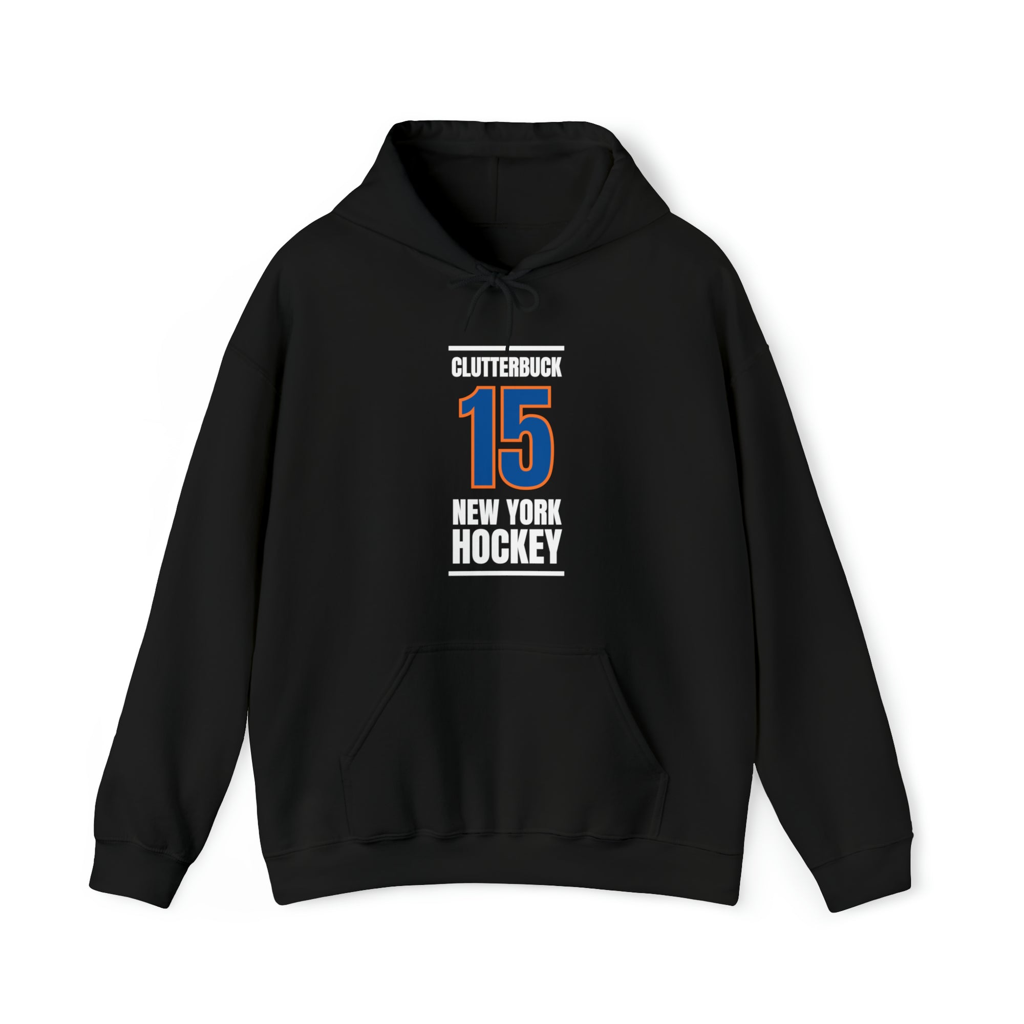 Clutterbuck 15 New York Hockey Blue Vertical Design Unisex Hooded Sweatshirt