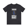 Johnson 6 Buffalo Hockey Royal Blue Vertical Design Unisex T-Shirt