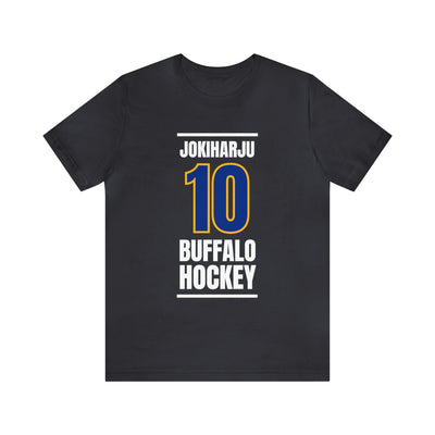 Jokiharju 10 Buffalo Hockey Royal Blue Vertical Design Unisex T-Shirt