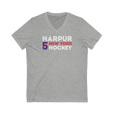 Harpur 5 New York Hockey Grafitti Wall Design Unisex V-Neck Tee