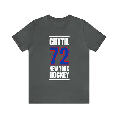 Chytil 72 New York Hockey Royal Blue Vertical Design Unisex T-Shirt