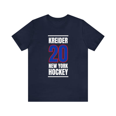 Kreider 20 New York Hockey Royal Blue Vertical Design Unisex T-Shirt