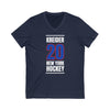 Kreider 20 New York Hockey Royal Blue Vertical Design Unisex V-Neck Tee