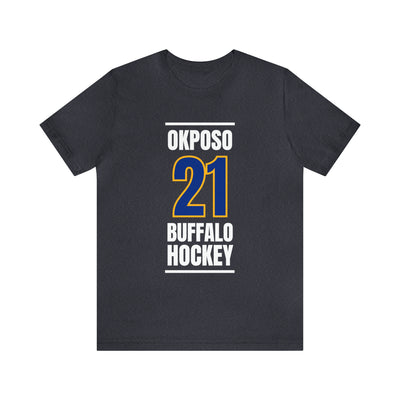 Okposo 21 Buffalo Hockey Royal Blue Vertical Design Unisex T-Shirt