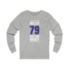 Miller 79 New York Hockey Royal Blue Vertical Design Unisex Jersey Long Sleeve Shirt