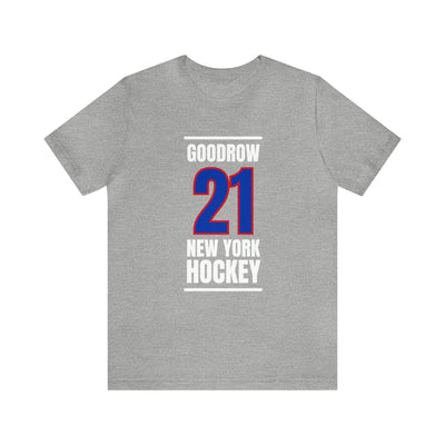 Goodrow 21 New York Hockey Royal Blue Vertical Design Unisex T-Shirt