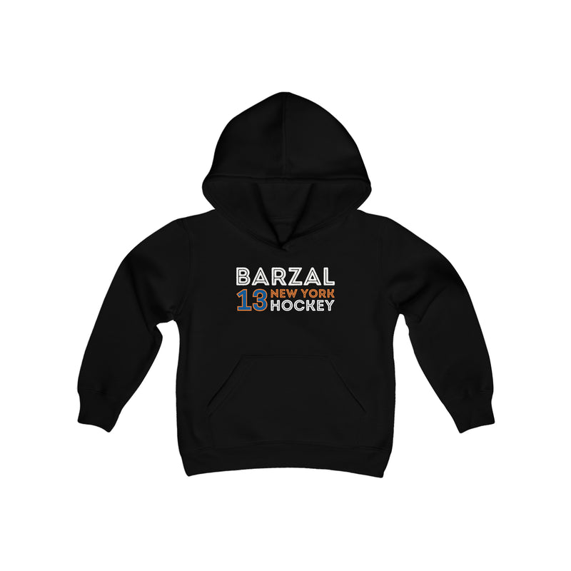 Barzal 13 New York Hockey Grafitti Wall Design Youth Hooded Sweatshirt
