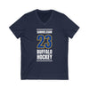 Samuelsson 23 Buffalo Hockey Royal Blue Vertical Design Unisex V-Neck Tee