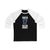 Martin 17 New York Hockey Blue Vertical Design Unisex Tri-Blend 3/4 Sleeve Raglan Baseball Shirt