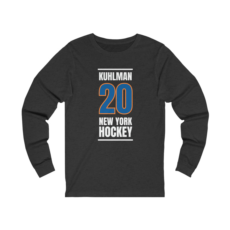 Kuhlman 20 New York Hockey Blue Vertical Design Unisex Jersey Long Sleeve Shirt