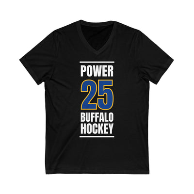 Power 25 Buffalo Hockey Royal Blue Vertical Design Unisex V-Neck Tee