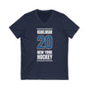 Kuhlman 20 New York Hockey Blue Vertical Design Unisex V-Neck Tee