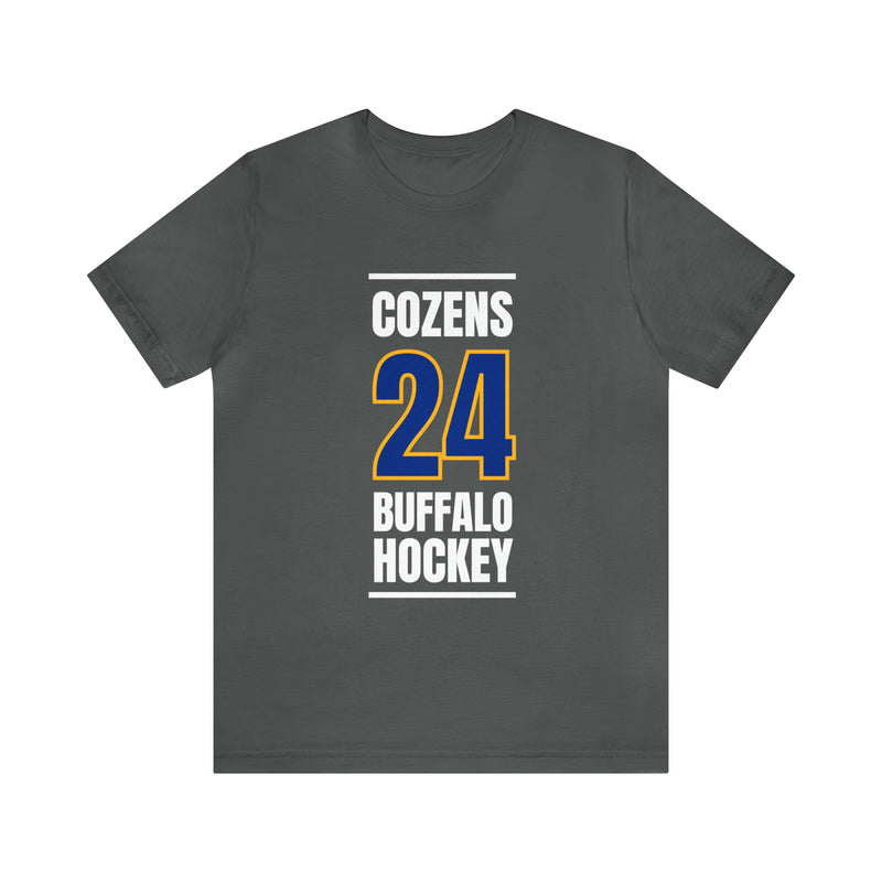 Cozens 24 Buffalo Hockey Royal Blue Vertical Design Unisex T-Shirt