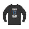 Martin 17 New York Hockey Blue Vertical Design Unisex Jersey Long Sleeve Shirt