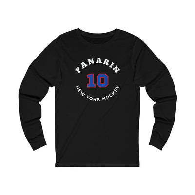 Panarin 10 New York Hockey Number Arch Design Unisex Jersey Long Sleeve Shirt