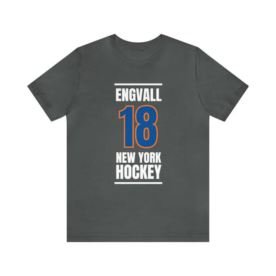 Engvall 18 New York Hockey Blue Vertical Design Unisex T-Shirt