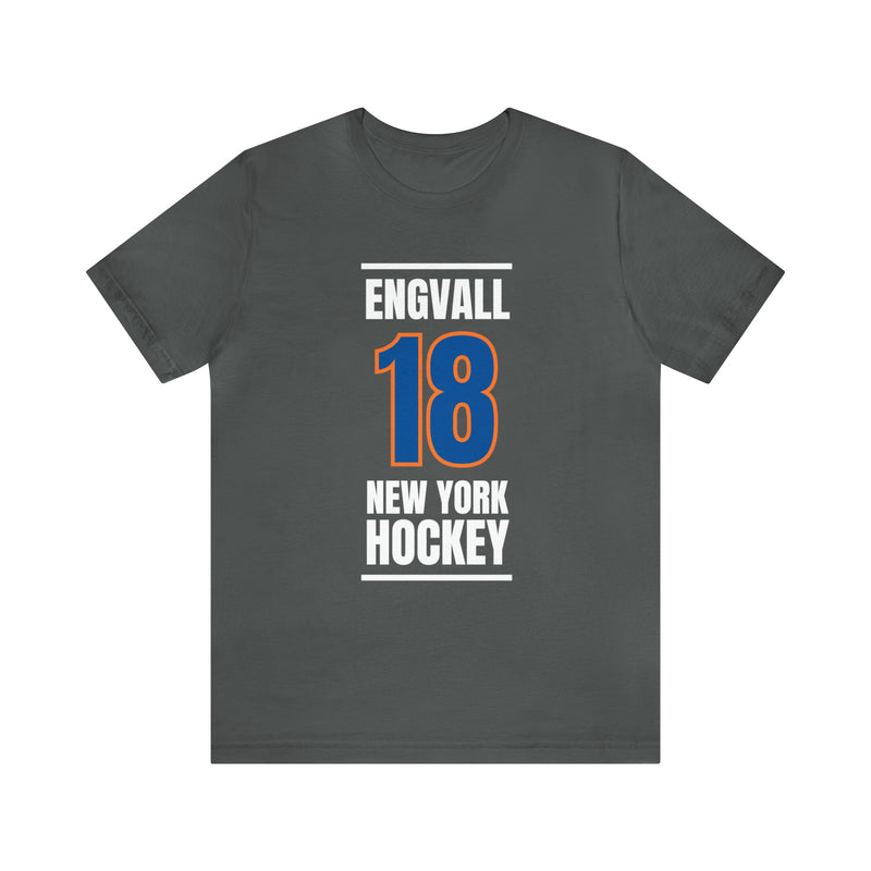 Engvall 18 New York Hockey Blue Vertical Design Unisex T-Shirt