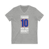 Panarin 10 New York Hockey Royal Blue Vertical Design Unisex V-Neck Tee