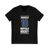 Jokiharju 10 Buffalo Hockey Royal Blue Vertical Design Unisex V-Neck Tee