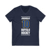 Jokiharju 10 Buffalo Hockey Royal Blue Vertical Design Unisex V-Neck Tee