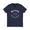 Miller 79 New York Hockey Number Arch Design Unisex V-Neck Tee