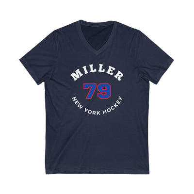 Miller 79 New York Hockey Number Arch Design Unisex V-Neck Tee