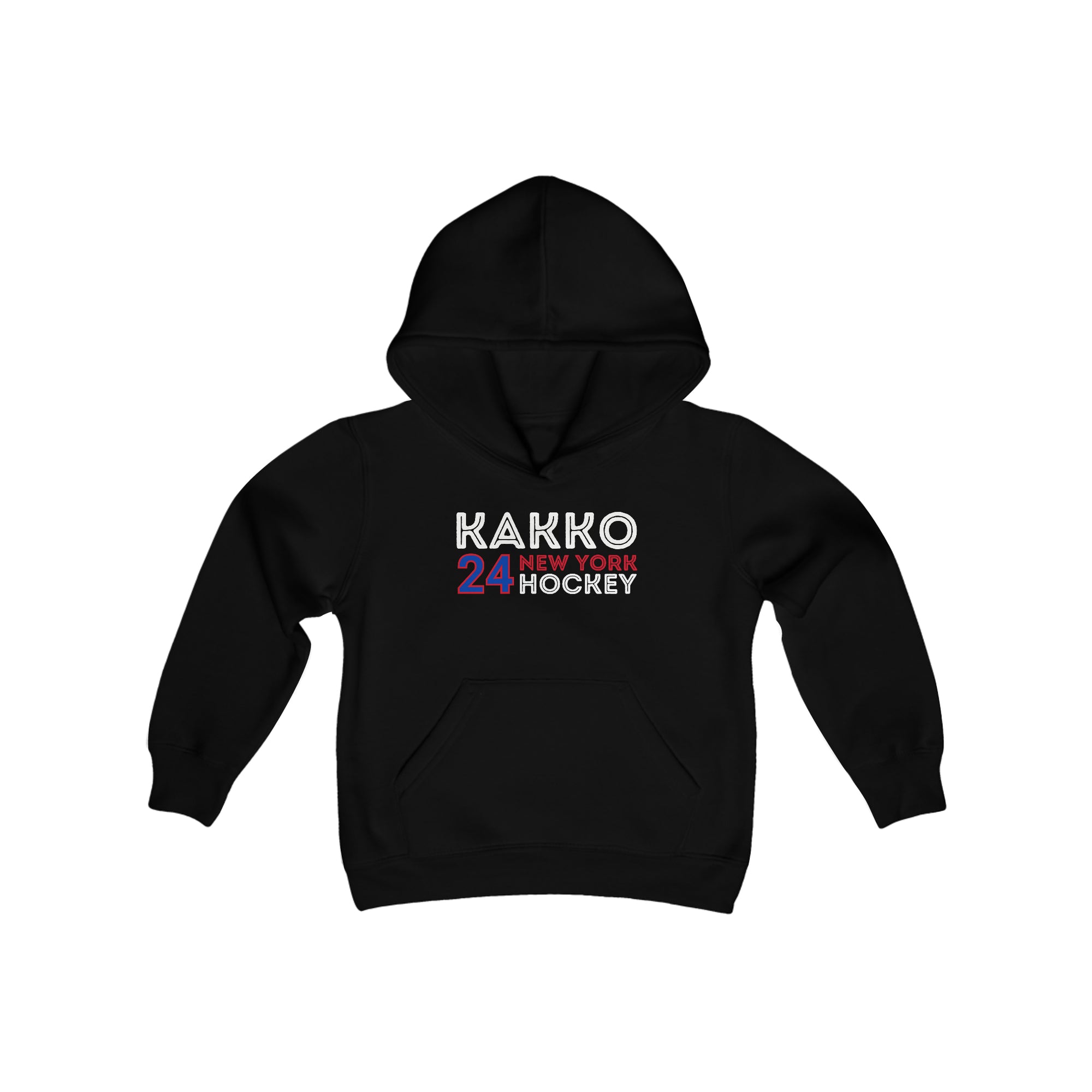 Kakko 24 New York Hockey Grafitti Wall Design Youth Hooded Sweatshirt