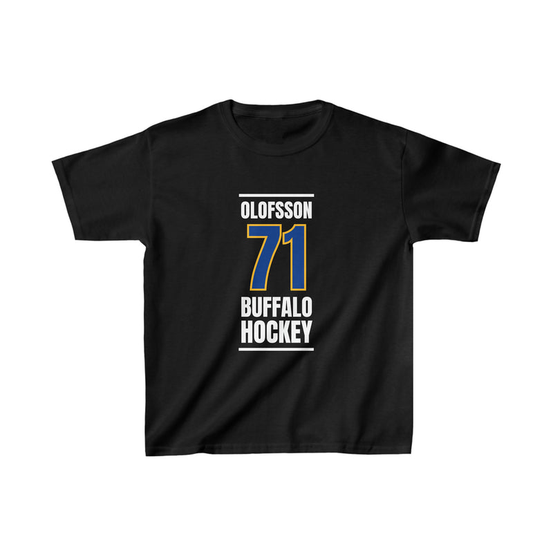 Olofsson 71 Buffalo Hockey Royal Blue Vertical Design Kids Tee